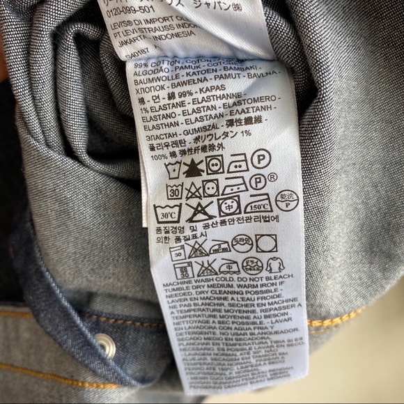 Levi’s Pearl Snap Denim Top Size M (fits like S) - Picture 4 of 8